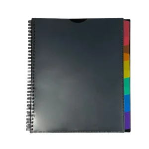 Pen+Gear 12 Pocket Spiral Poly Organizer, Black File Folders, Assembled Product Height 11.4in